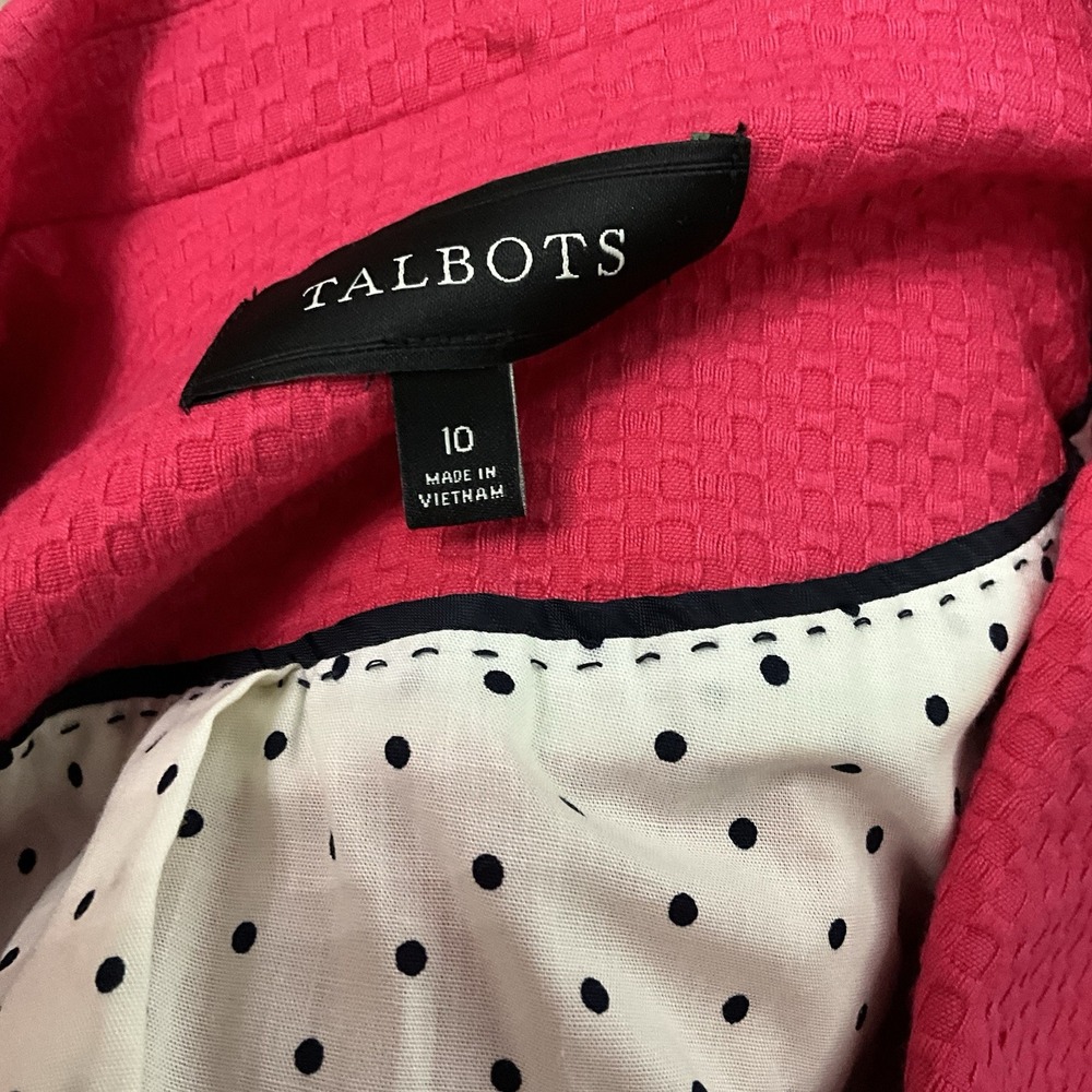 Talbots Women's Pink Textured Blazer Jacket Size 10 Business Casual - Picture 2 of 7